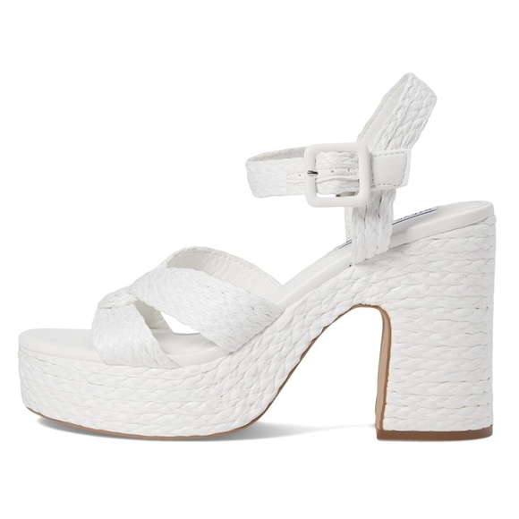 NEW Steve Madden Carisma Woven Rope Platform Sandals in White Sz. 9 - Picture 1 of 4